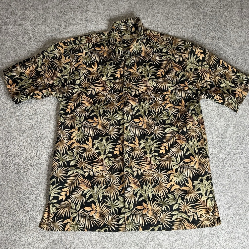 VTG Tori Richard Shirt Mens Medium Black Floral Cotton Lawn Hawaiian Button Up
